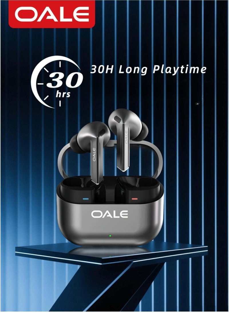 OALE Buds3 Pro True Wireless Earbuds, Bluetooth 5.4, ENC Noise Cancellation, Clear Calls, Siri Support, Touch Control, Up to 30H Playback | Black - Image 2